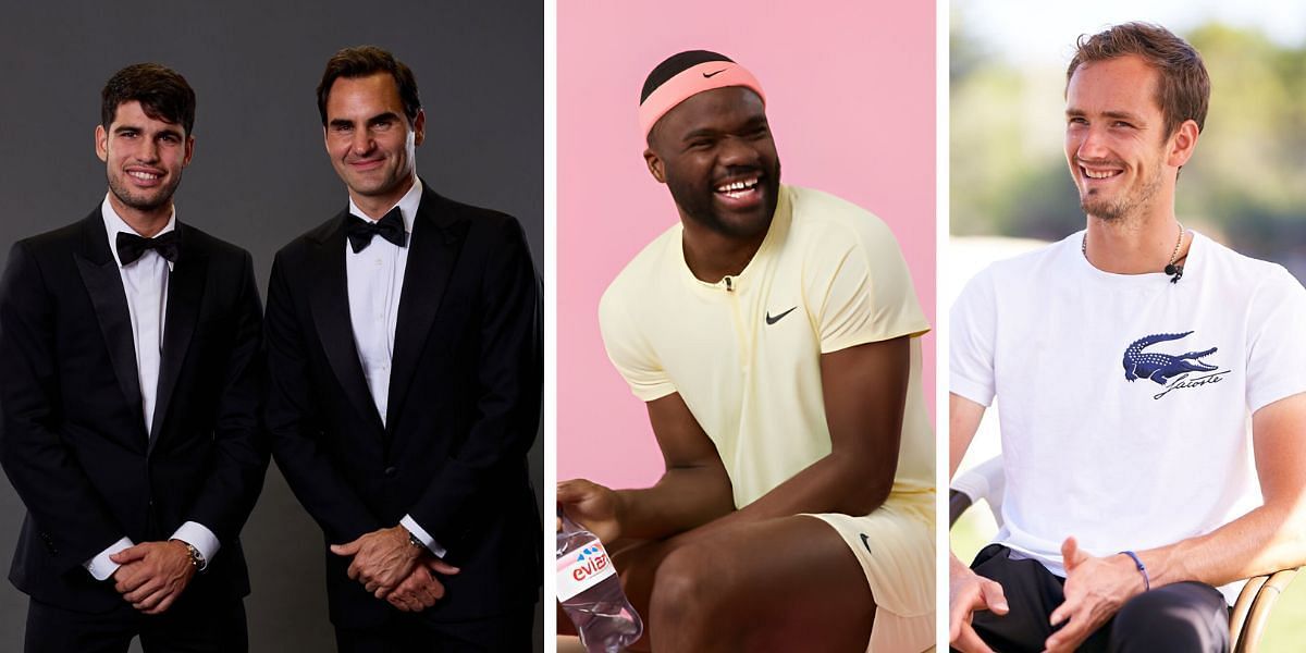 (Left to Right) Carlos Alcaraz, Roger Federer, Frances Tiafoe, Daniil Medvedev (Source: Getty Images)