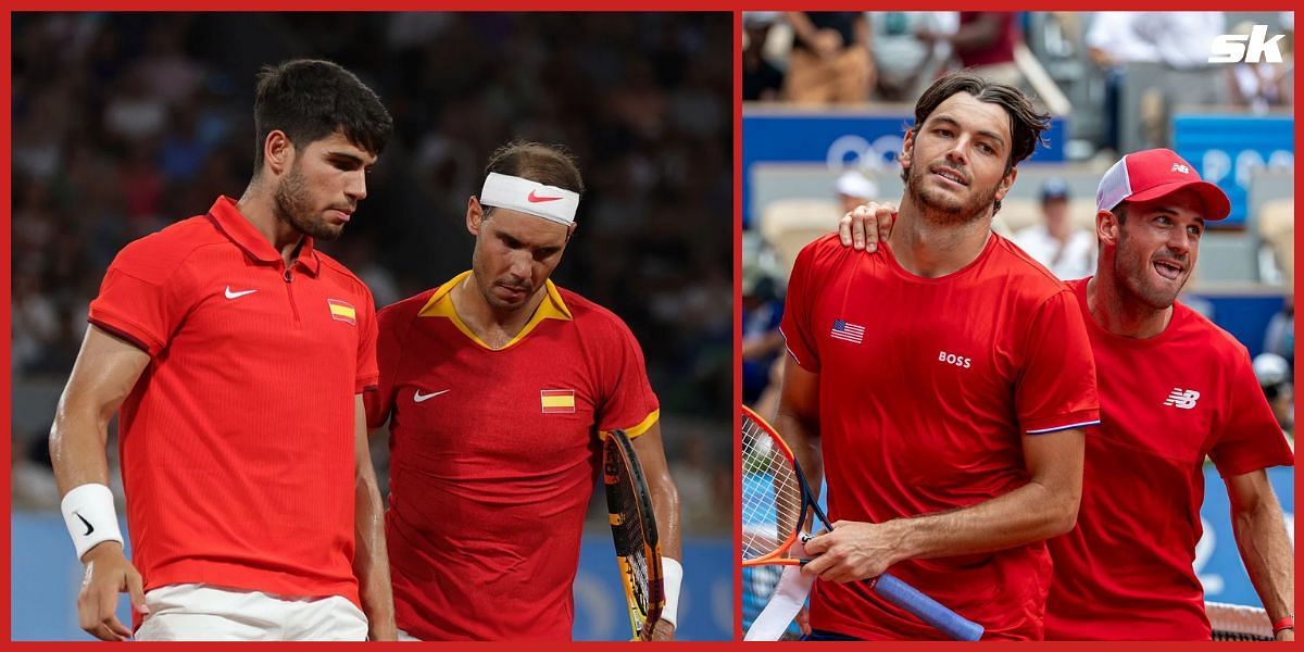 Carlos Alcaraz, Rafael Nadal, Taylor Fritz and Tommy Paul