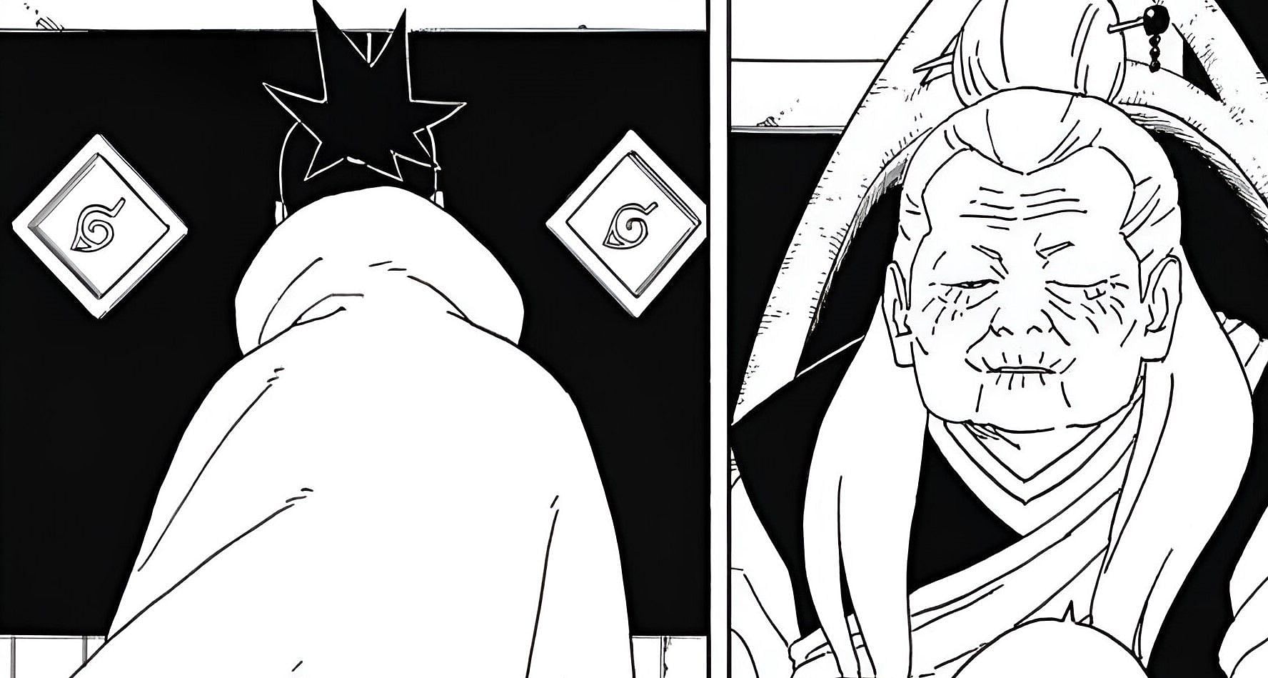 Shikamaru and Koharu as seen in Boruto: Two Blue Vortex manga (Image via Shueisha)