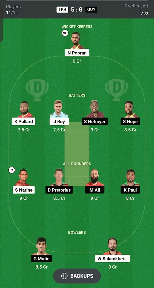 Fantasy suggestion #1 (Image via Dream11)