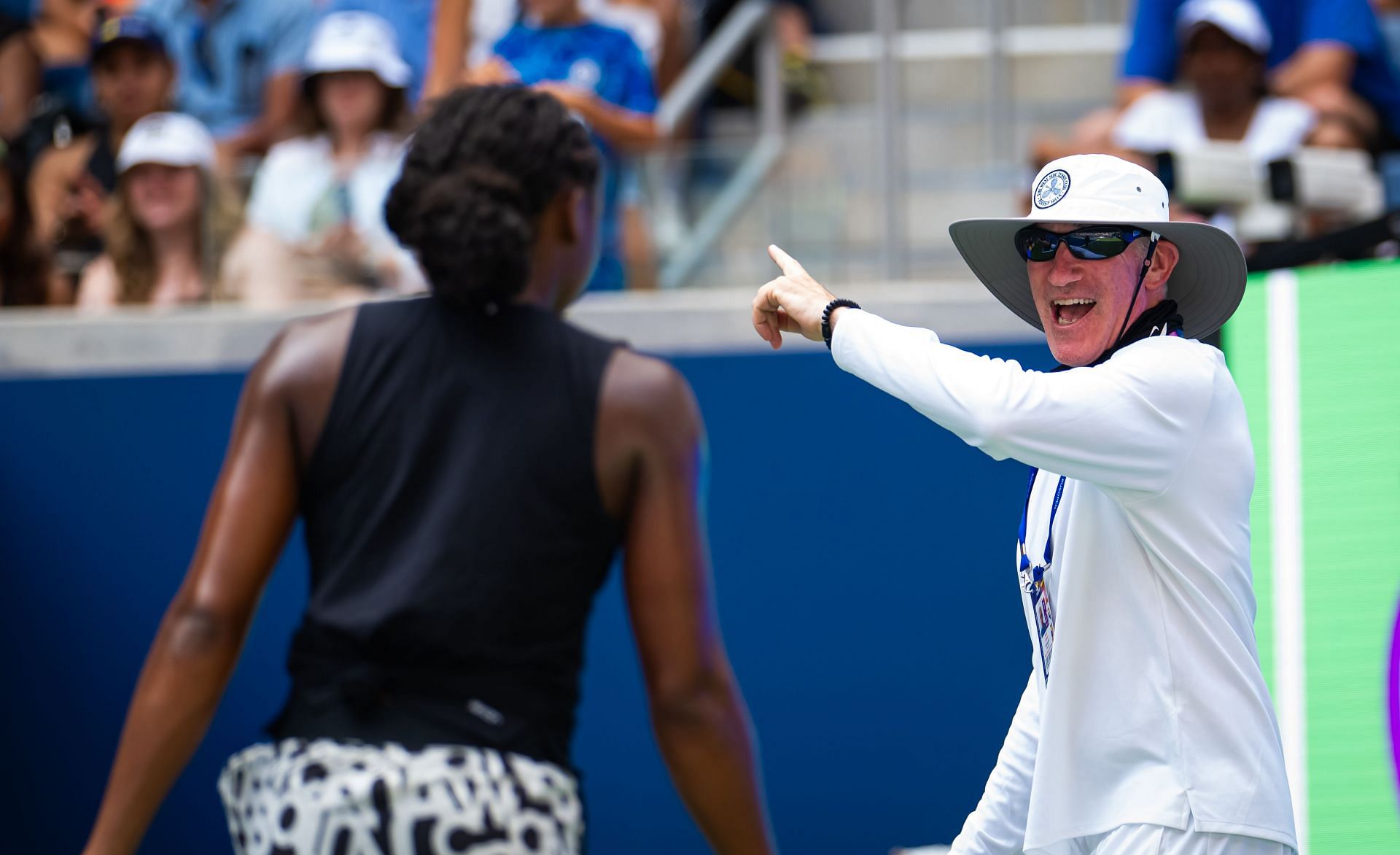 Coco Gauff (L) with coach Brad Gilbert at the 2024 US Open. (Source: Getty)