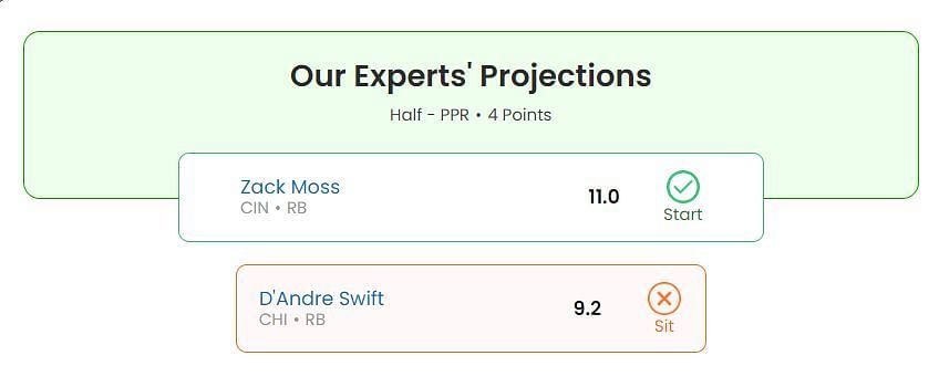 Zack Moss or D&#039;Andre Swift: Week 3 fantasy projections