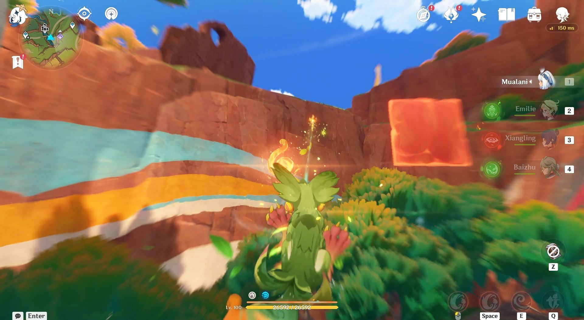 Make use of the Coilgrass Sigils to quickly head towards the mountain (Image via HoYoverse)