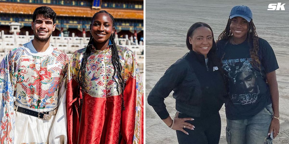 Coco Gauff and Carlos Alcaraz soak in Chinese culture (Images: Instagram/ Tennis Tv, Instagram/ Candi Gauff)