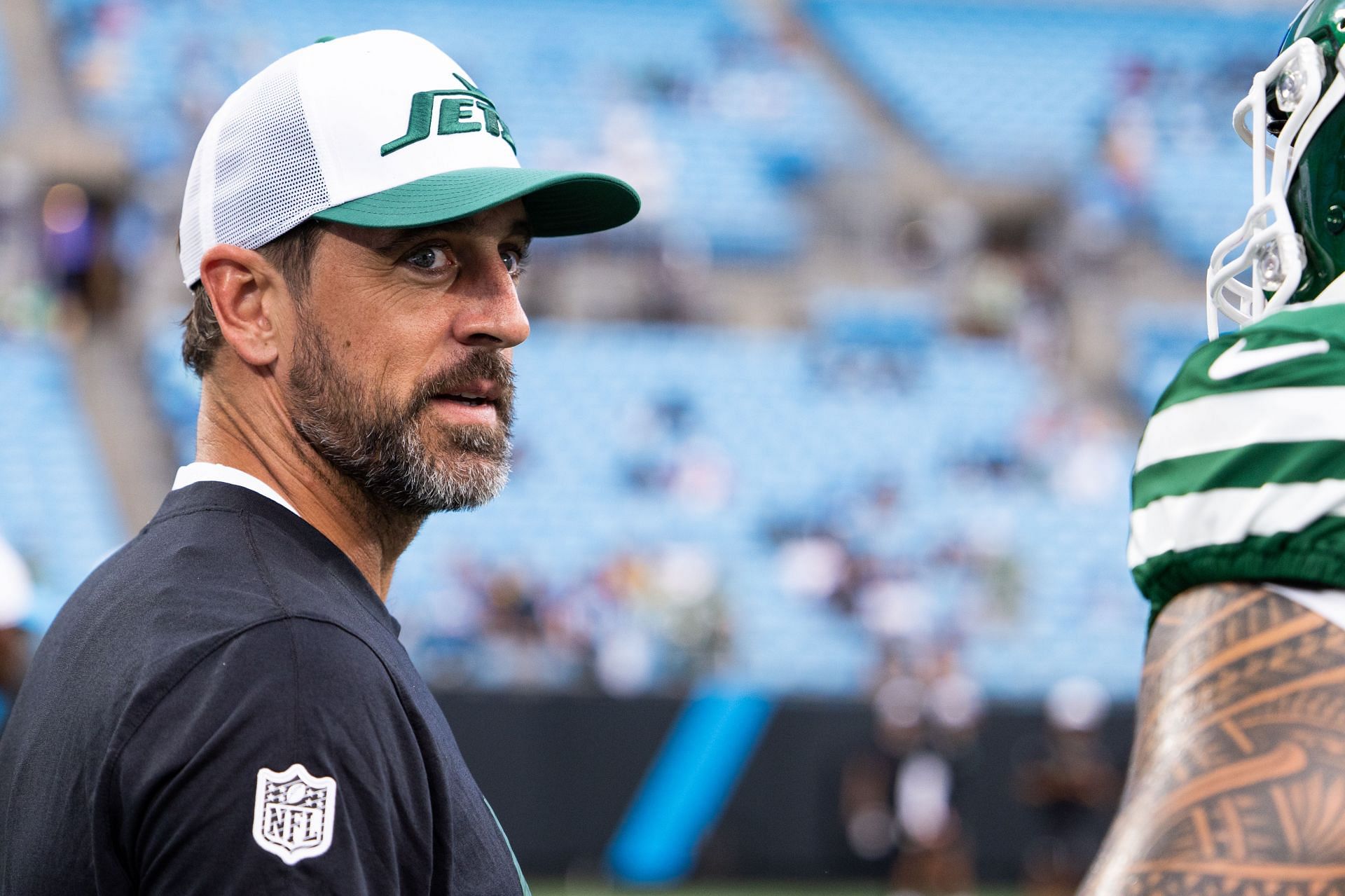 Aaron Rodgers at New York Jets v Carolina Panthers - Source: Getty