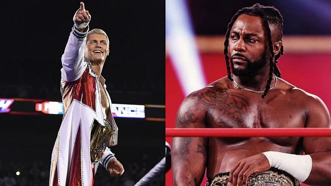 Swerve Strickland reacts after being ranked behind Cody Rhodes in the PWI 500 2024