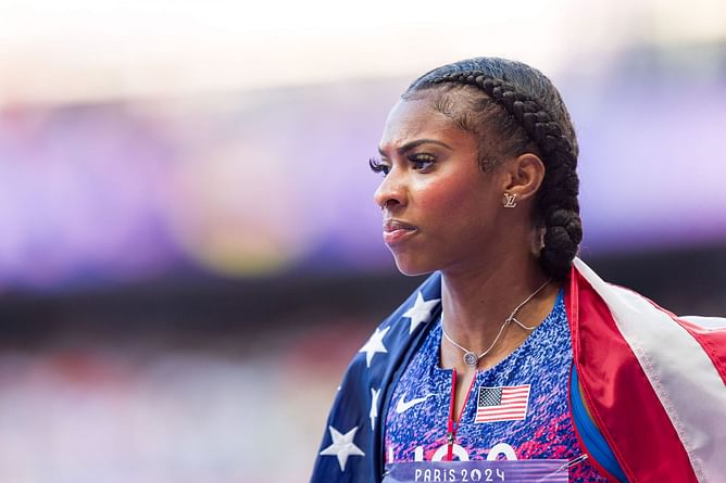 Masai Russell reacts to losing high school track coach Clarence Franklin a month after winning gold medal at Paris Olympics 2024