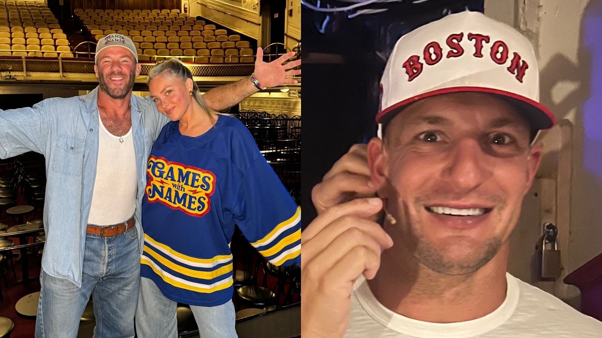 Rob Gronkowski and his girlfriend Camille Kostek helped Julian Edelman organize his &quot;Games with Names&quot; live show in Boston