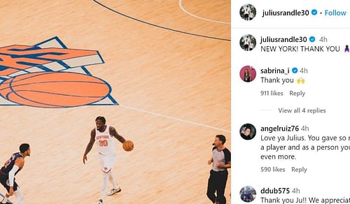 (Credit: Screenshot/Julius Randle/Instagram)