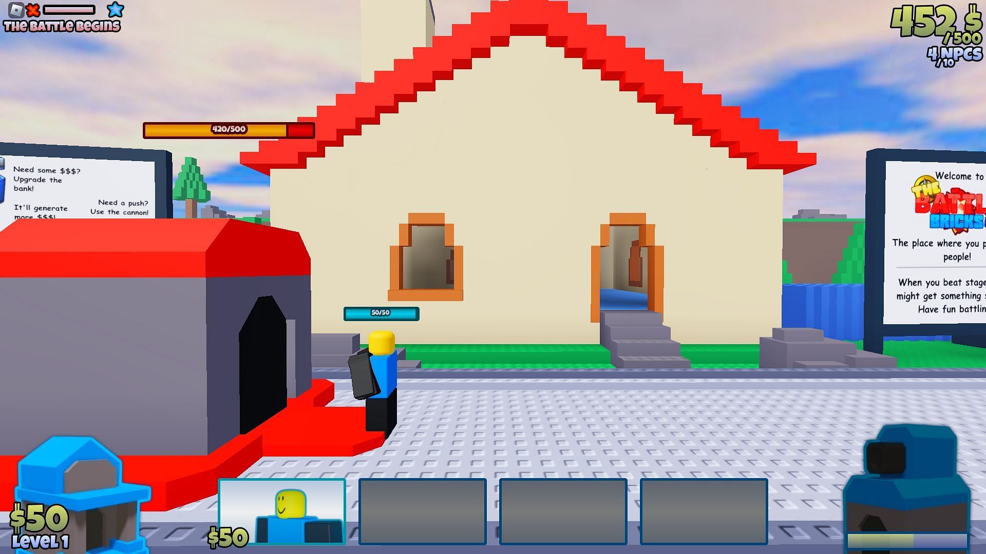 Gameplay screenshot from The Battle Bricks (Image via Roblox)