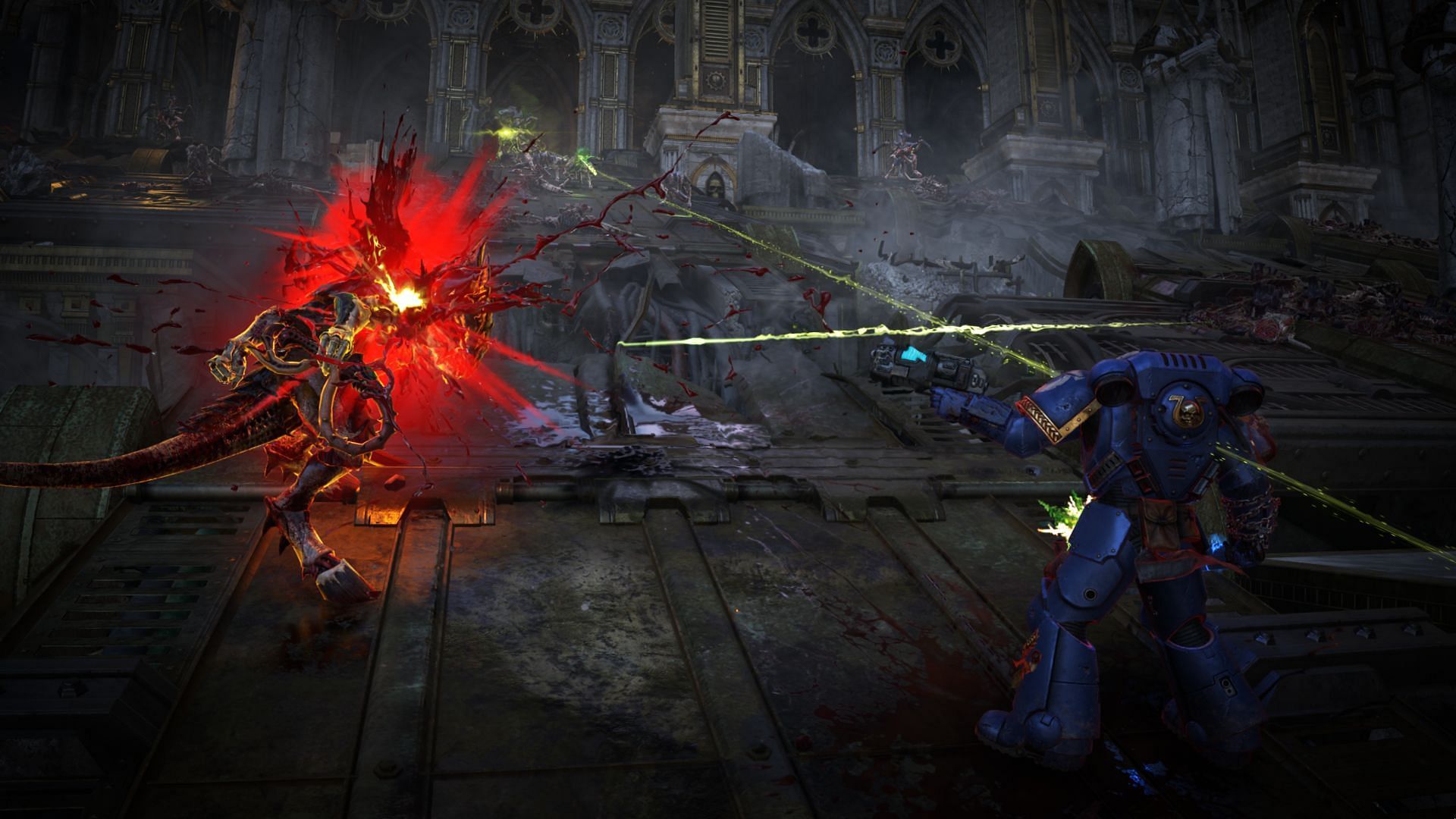 There are many ranged weapons in Space Marine 2 (Image via Focus Entertainment)