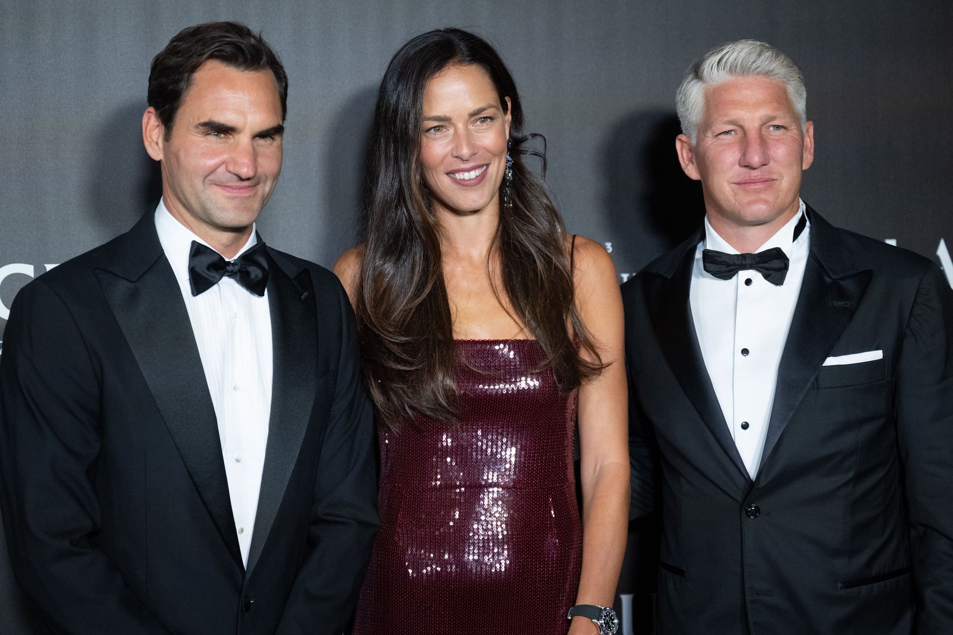 Roger Federer pictured with Ana Ivanovic and her husband Tennis: - Source: Getty