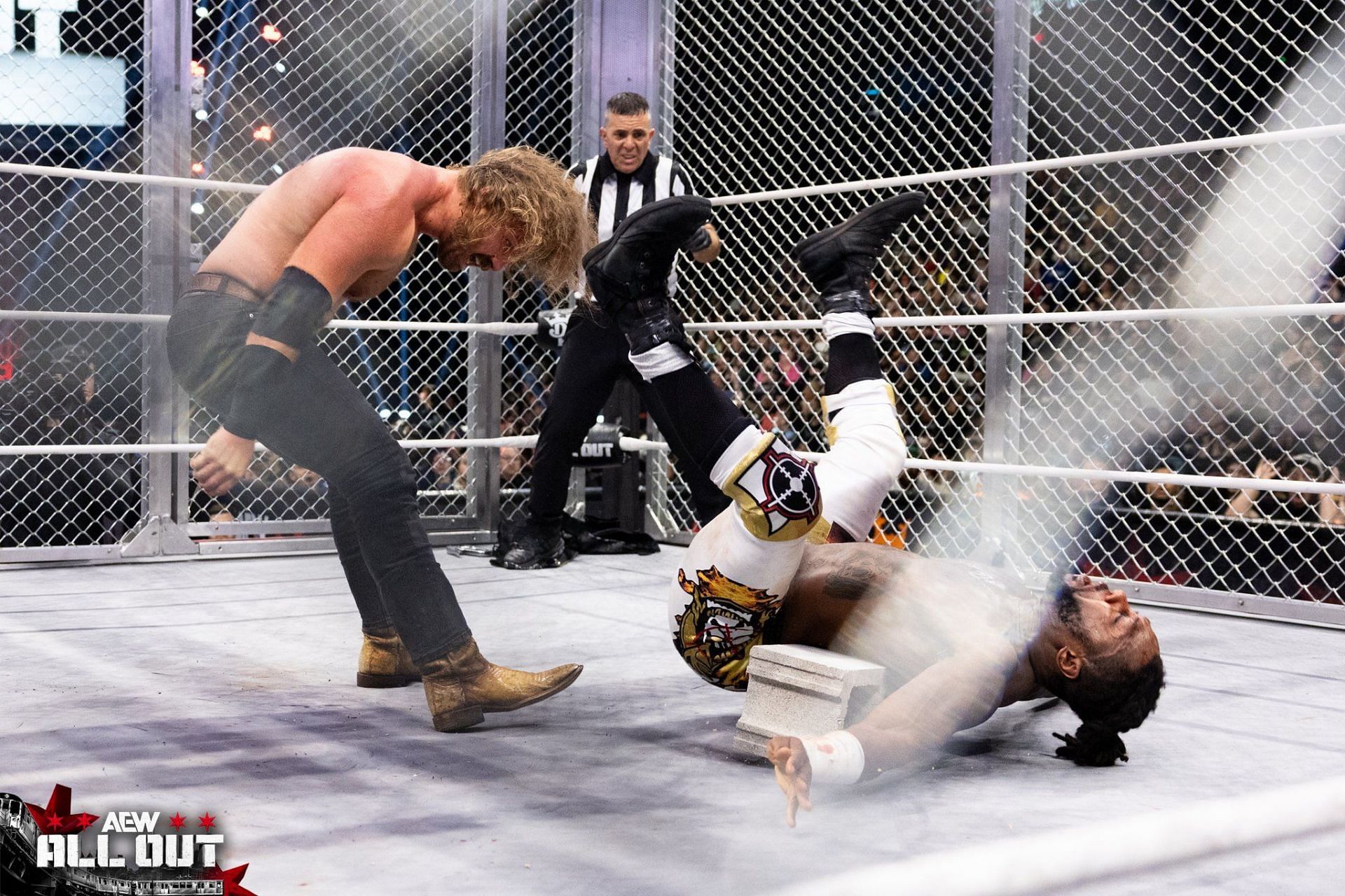 Adam Page vs. Swerve Strickland at AEW All Out 2024 [Photo Credits: Swerve Strickland on X]