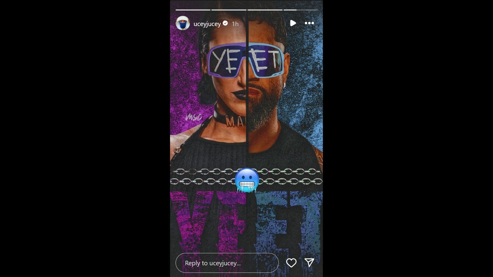 Jey Uso shares cool picture edit with Rhea Ripley (Image Credits: Jey Uso&#039;s Instagram story)