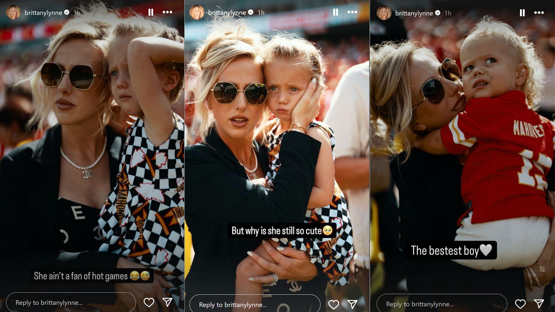 Patrick Mahomes' wife Brittany and his children at KC Chiefs' week 2 Bengals clash (Image credit: @brittanylynne IG)