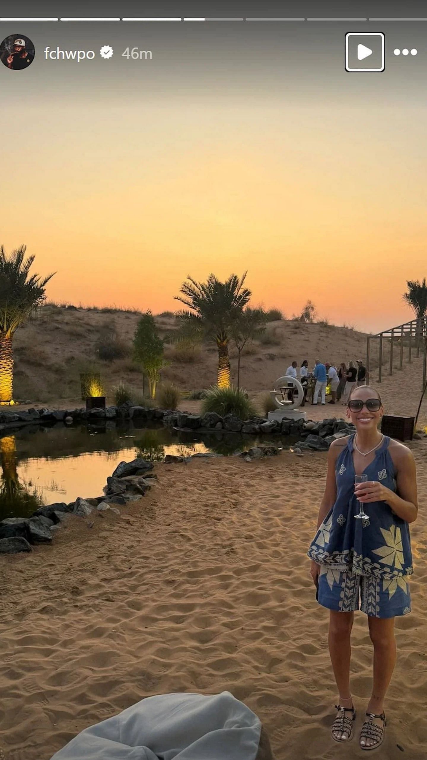 Kysre Gondrezick posing for picture on vacation in Dubai with Brown