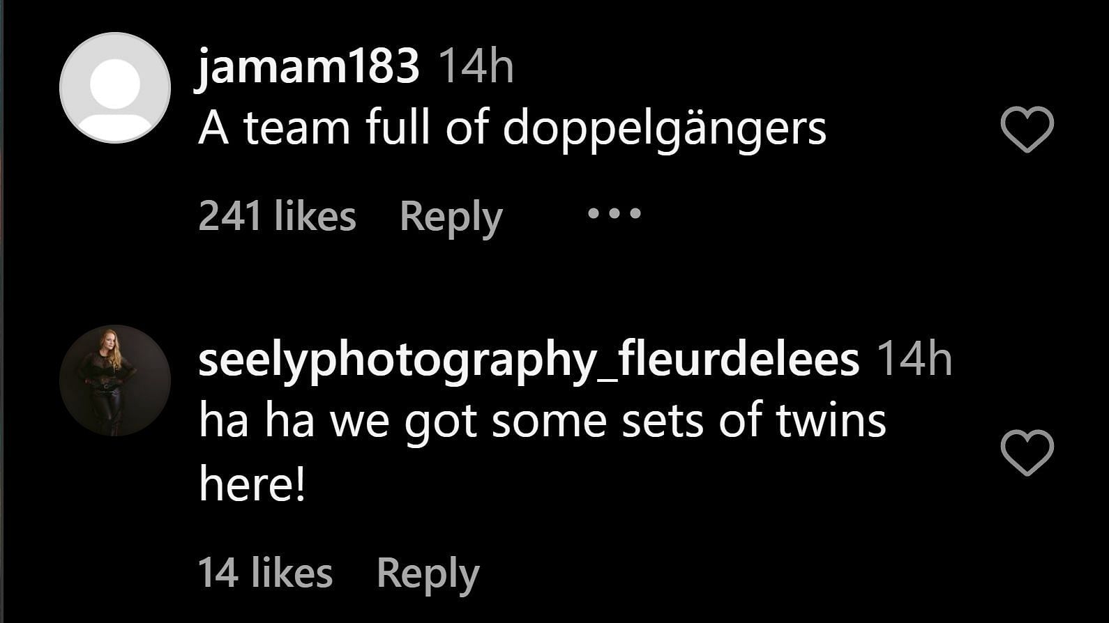 Fans comment on Instagram