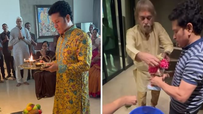 ‘भगवान’ के हाथ में भगवान...; गणेश विसर्जन के इस खास तरीके से सचिन तेंदुलकर ने जीता दिल