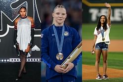 WATCH: Jordan Chiles, Hezly Rivera, Jade Carey groove during Gold Over America Tour as they do the 'hand up on my hip' challenge