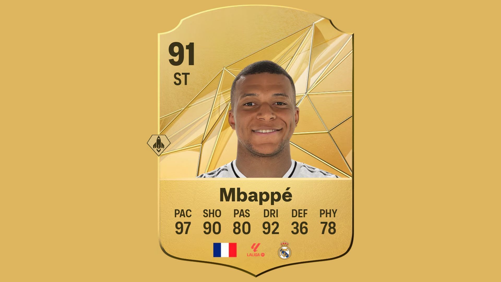 Kylian Mbappe&#039;s player card in the game (Image via EA Sports)