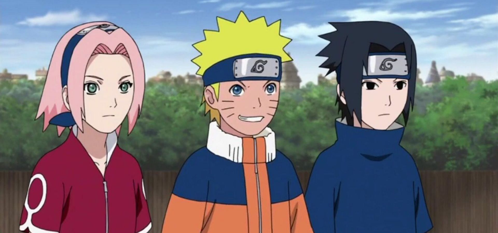 . Naruto Uzumaki, Sakura Haruno, and Sasuke Uchiha from Naruto (Image via Pierrot Studios)