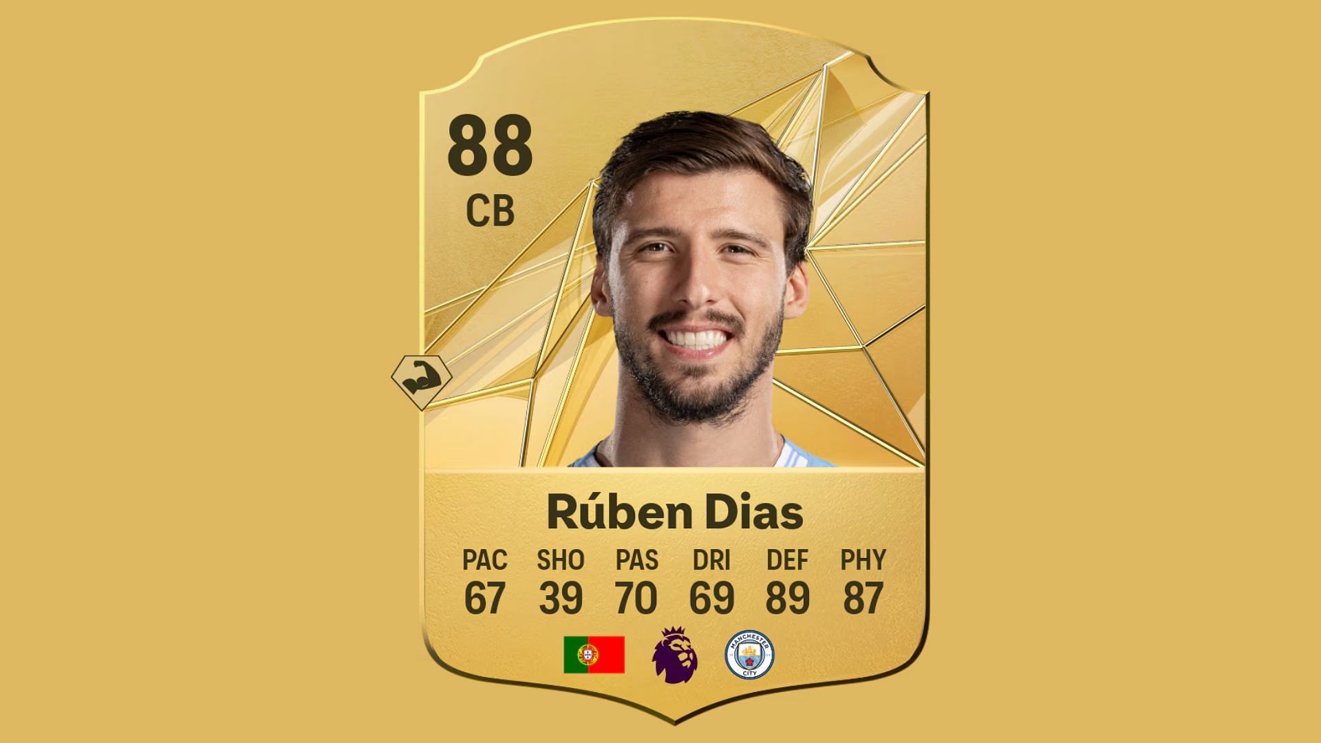 Ruben Dias&#039; player card in the game (Image via EA Sports)