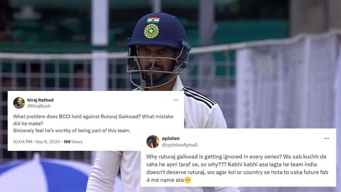 'टीम इंडिया ऋतुराज के लायक नहीं'- युवा बल्लेबाज को टेस्ट स्क्वाड में शामिल नहीं करने पर भड़के फैंस