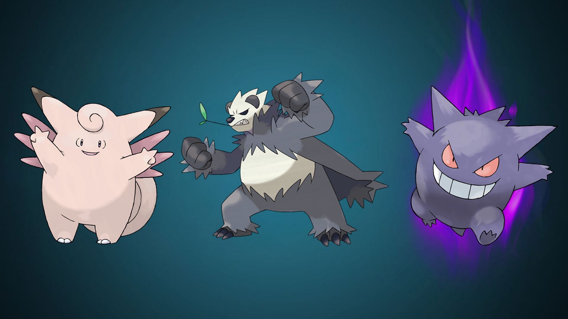 Pangoro, Clefable, and Shadow Gengar (Image via TPC)