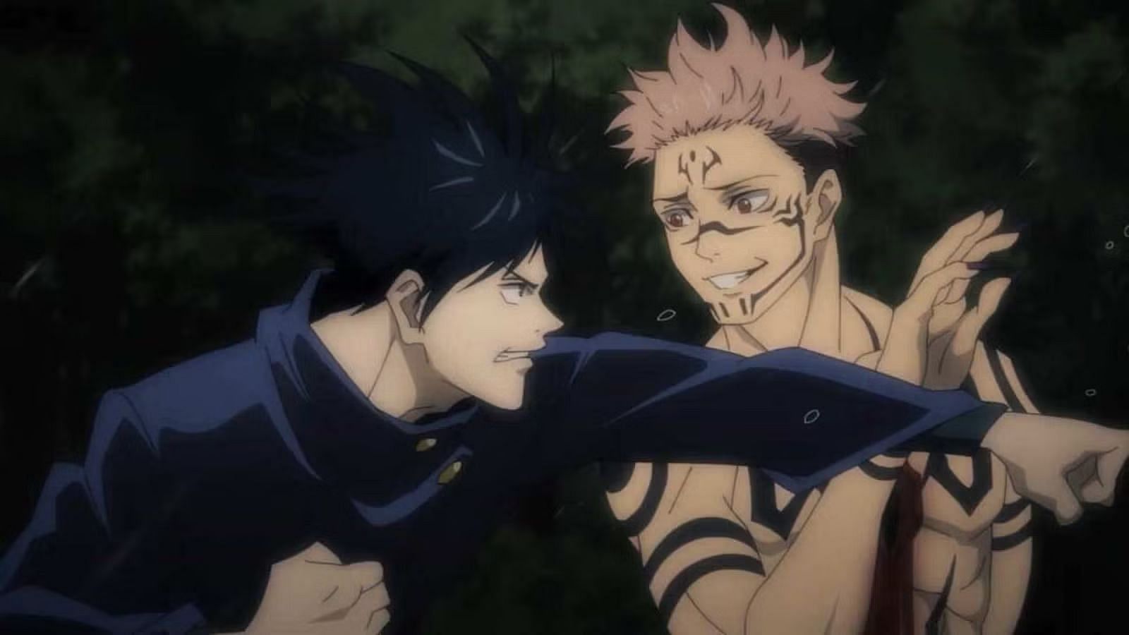 Megumi vs. Sukuna in the Jujutsu Kaisen anime (image via MAPPA)