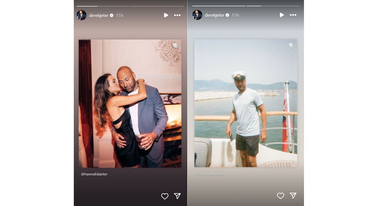 Derek Jeter shares pictures from wife Hannah's Instagram carousel(Credit: Instagram/@derekjeter)