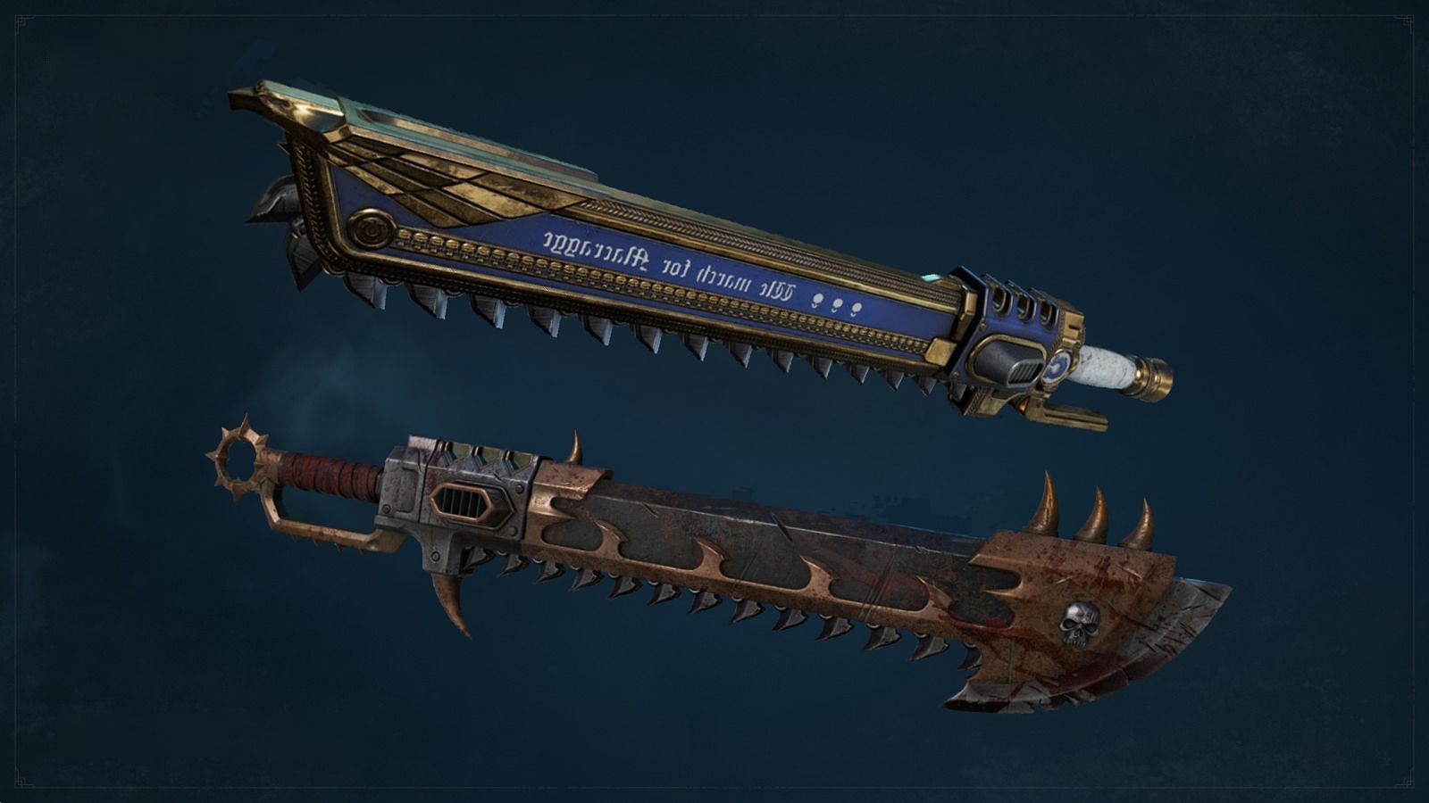 Chainsword (Top) and Heretic Chainsword (Bottom) (Image via Focus Entertainment)