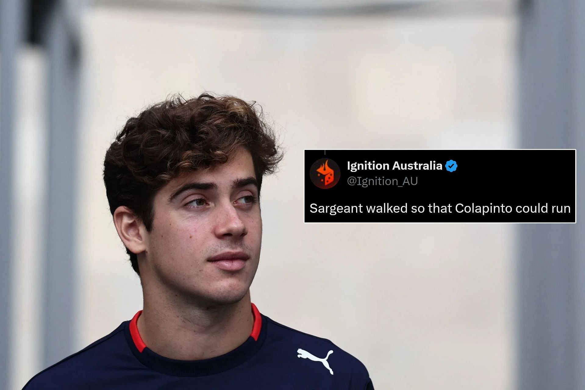 Franco Colapinto in the paddock during the 2024 F1 Azerbaijan Grand Prix (Image via Getty || X/@Ignition_AU)