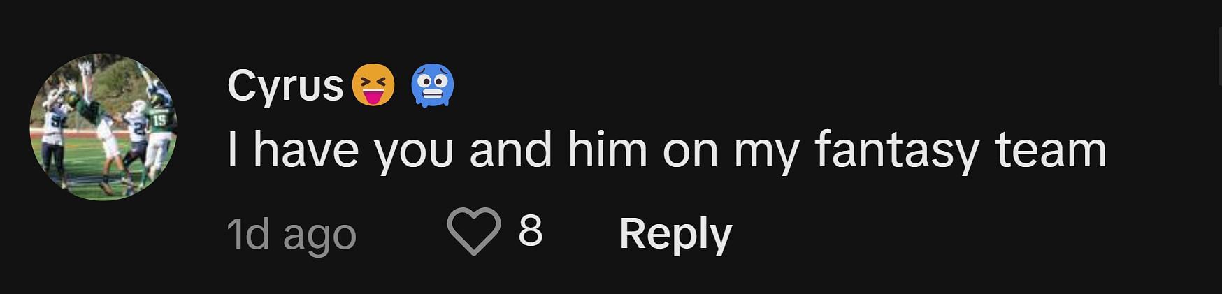 A fan comments on TikTok