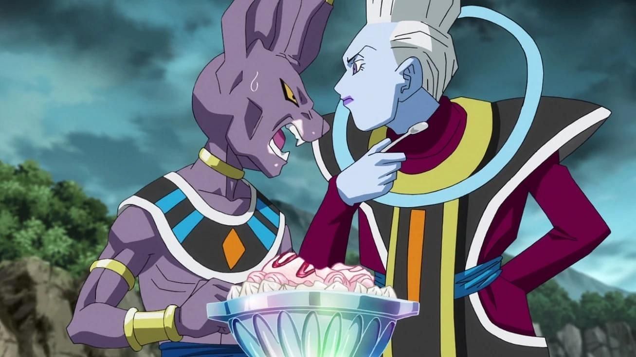 Dragon Ball fans and the answer to the question &quot;Is Whis stronger than Beerus?&quot; (Image via Toei Animation).