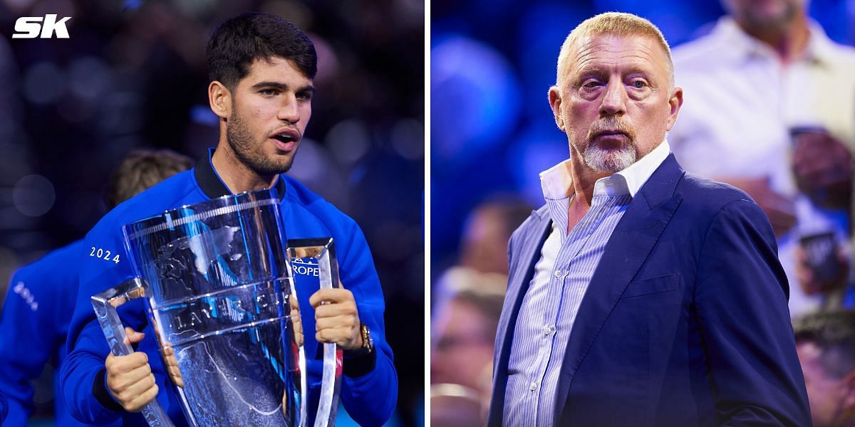 Carlos Alcaraz(L), Boris Becker (Images: Getty)