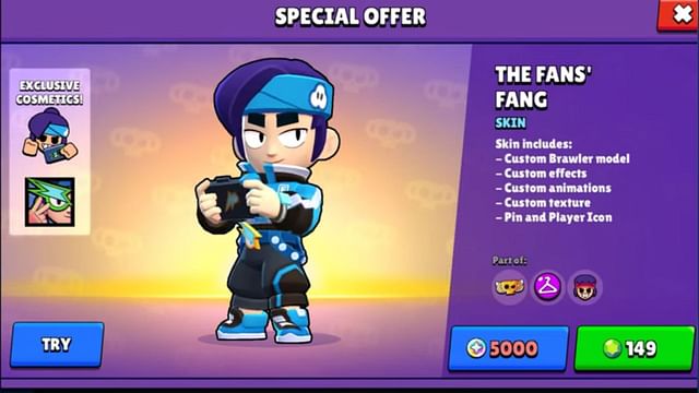 Brawl Stars Fans' Fang skin: Cost, design, and more