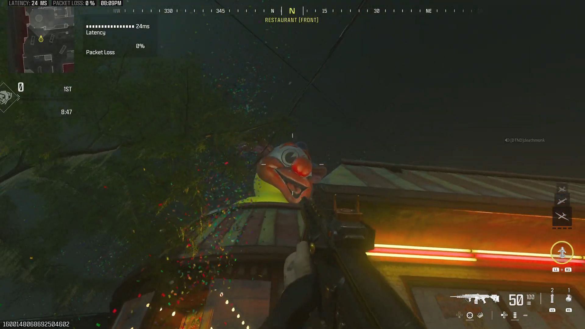 Confetti animation in Drive Thru map in MW3 (Image via Activision)