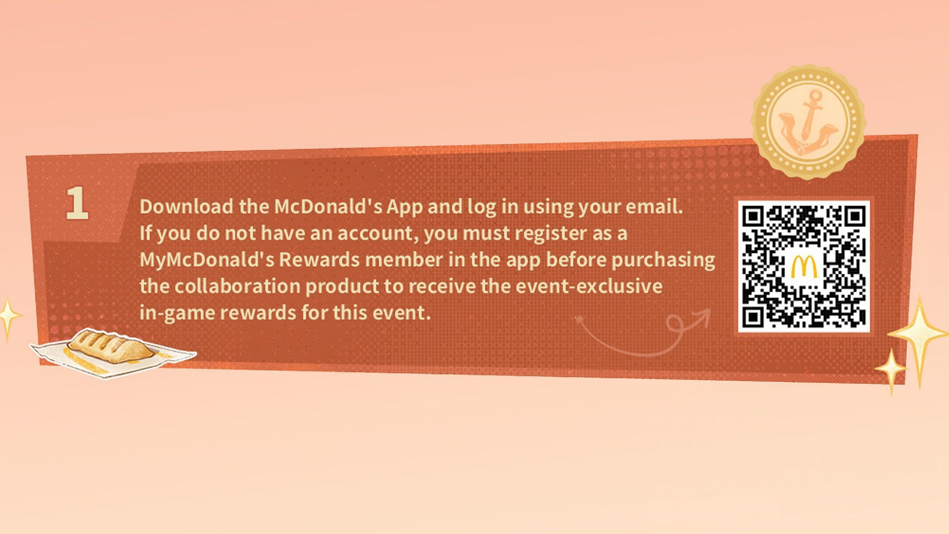 Download and login to the McDonald&#039;s app using the QR code (Imagev ia HoYoverse)