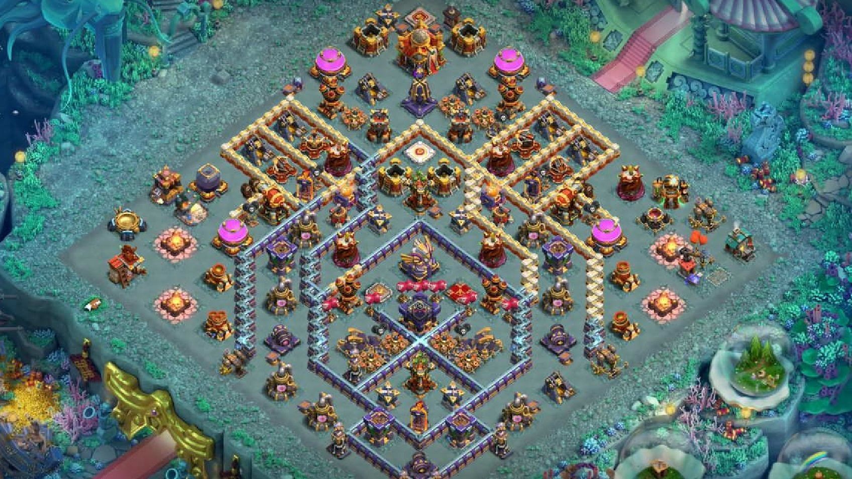 Anti-3-star Hybrid TH16 base (Image via Supercell)