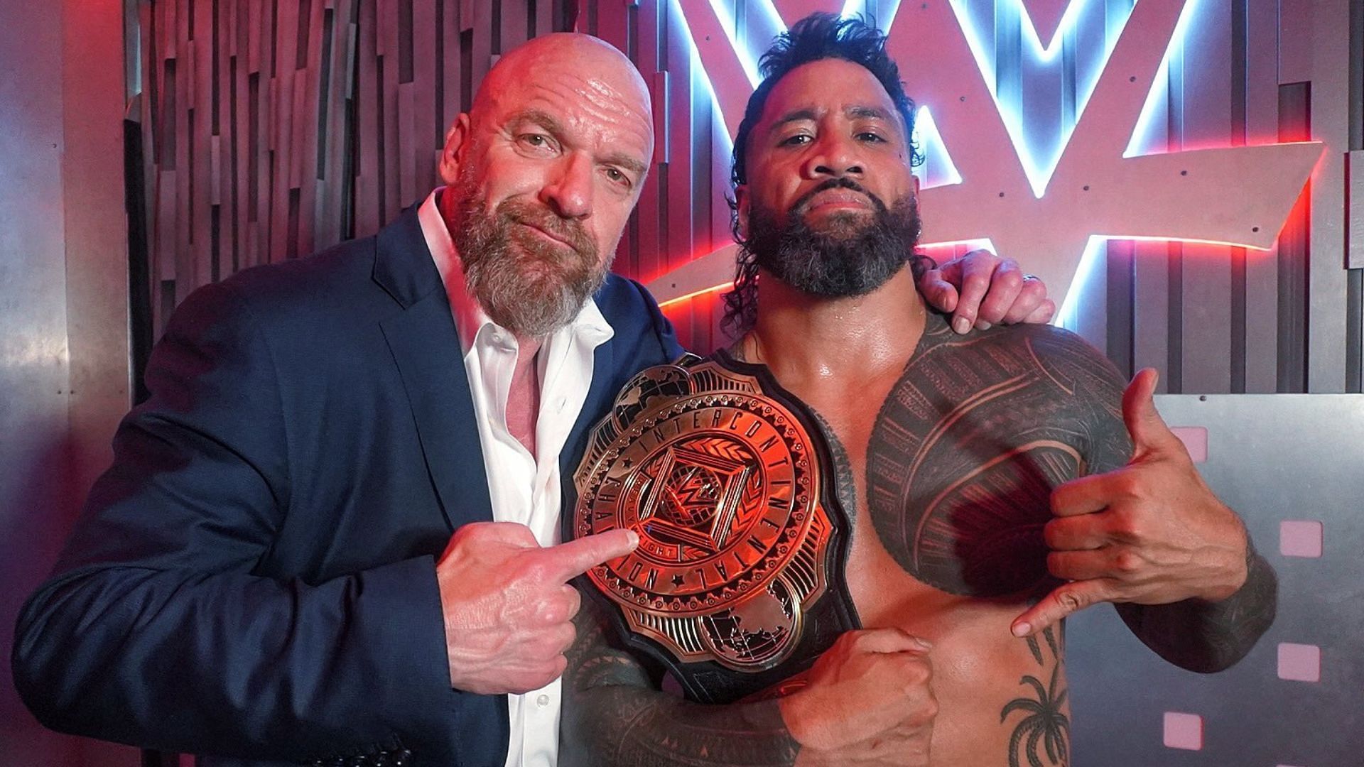 Uso captured the Intercontinental Championship last night on RAW. [Photo: Triple H on X]