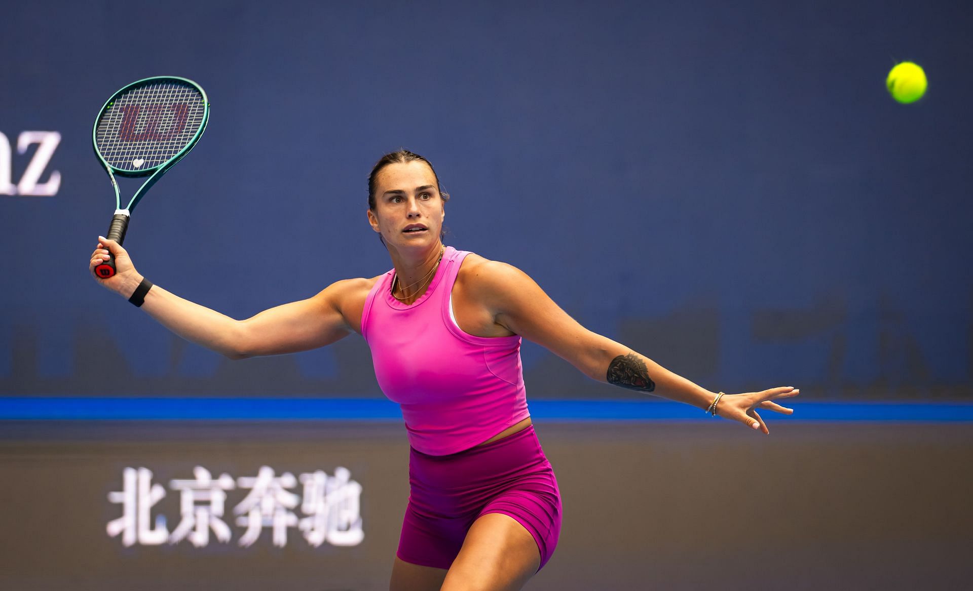 Aryna Sabalenka during practice at the 2024 China Open - Day 2 - Source: Getty