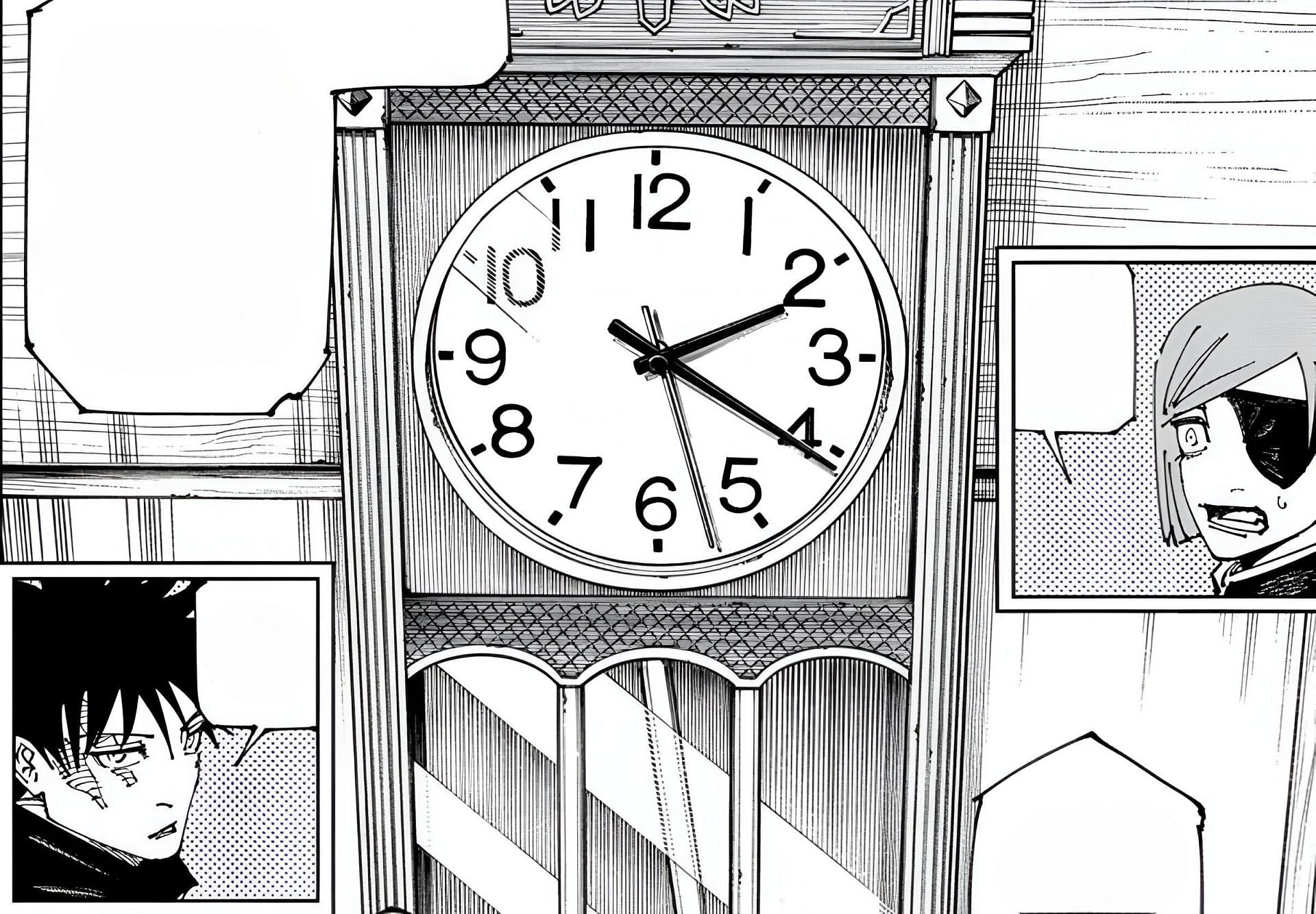 The grandfather clock as seen in Jujutsu Kaisen chapter 269 (Image via Shueisha)