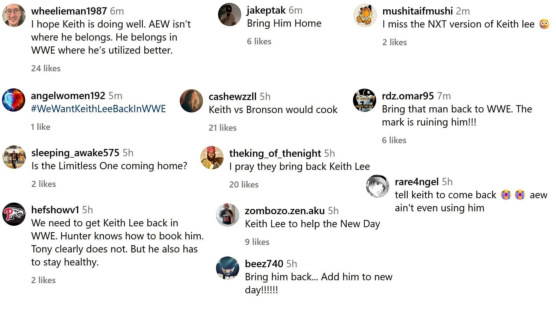 Screenshot of fan comments on Mia Yim's Instagram post (Photo Credit: Mia Yim on Instagram)