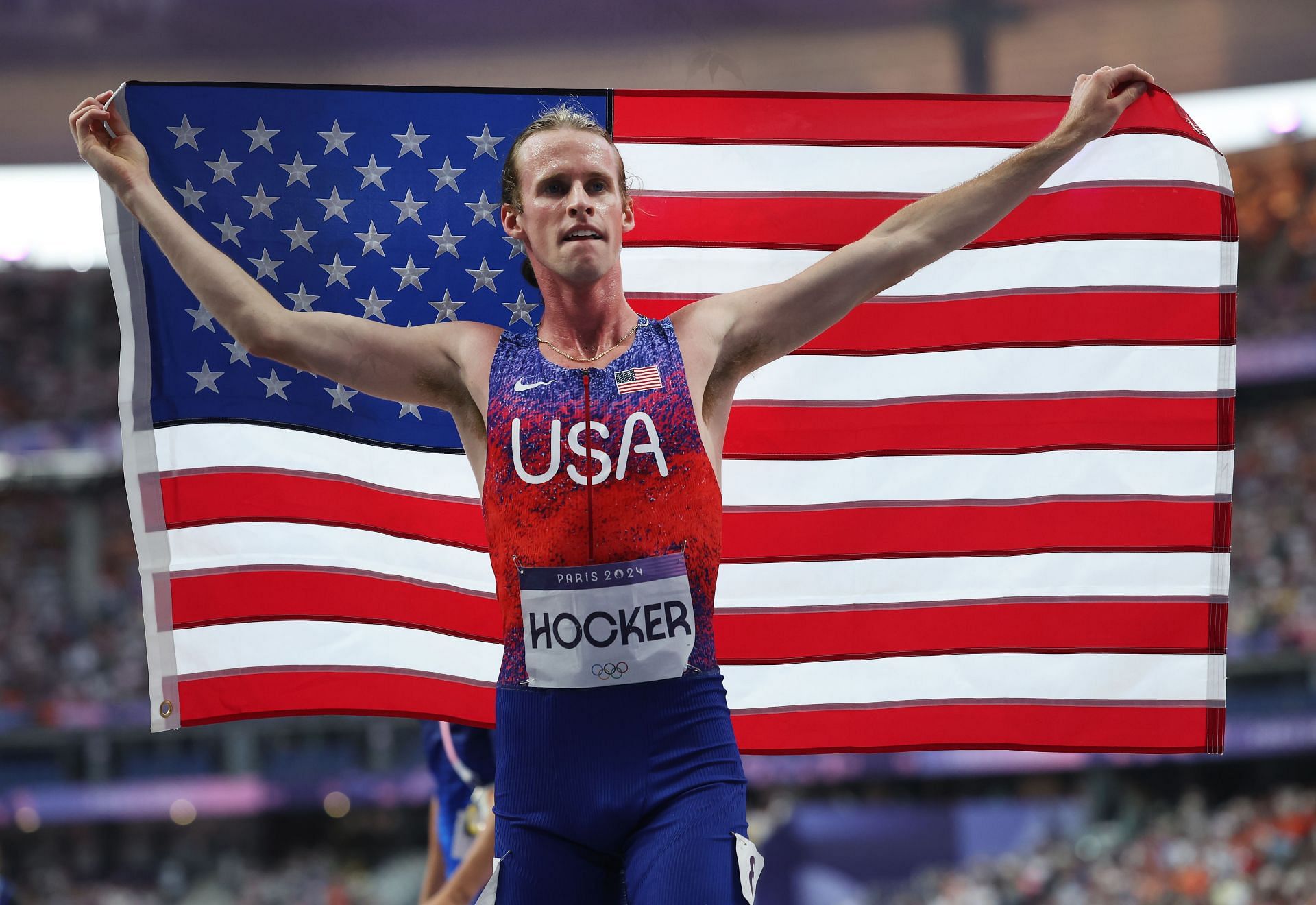 Cole Hocker at the Paris Olympics (Photo by Ian MacNicol/Getty Images)