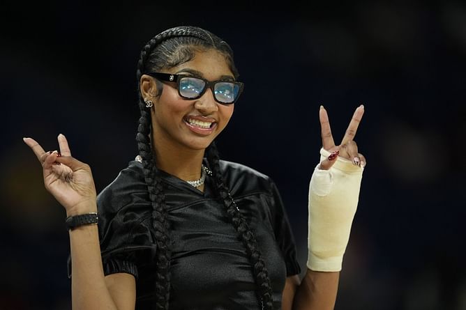 Angel Reese gameday look: Sky rookie sports tennis skirt with $2692 Chanel bag as she arrives to support Chicago teammates