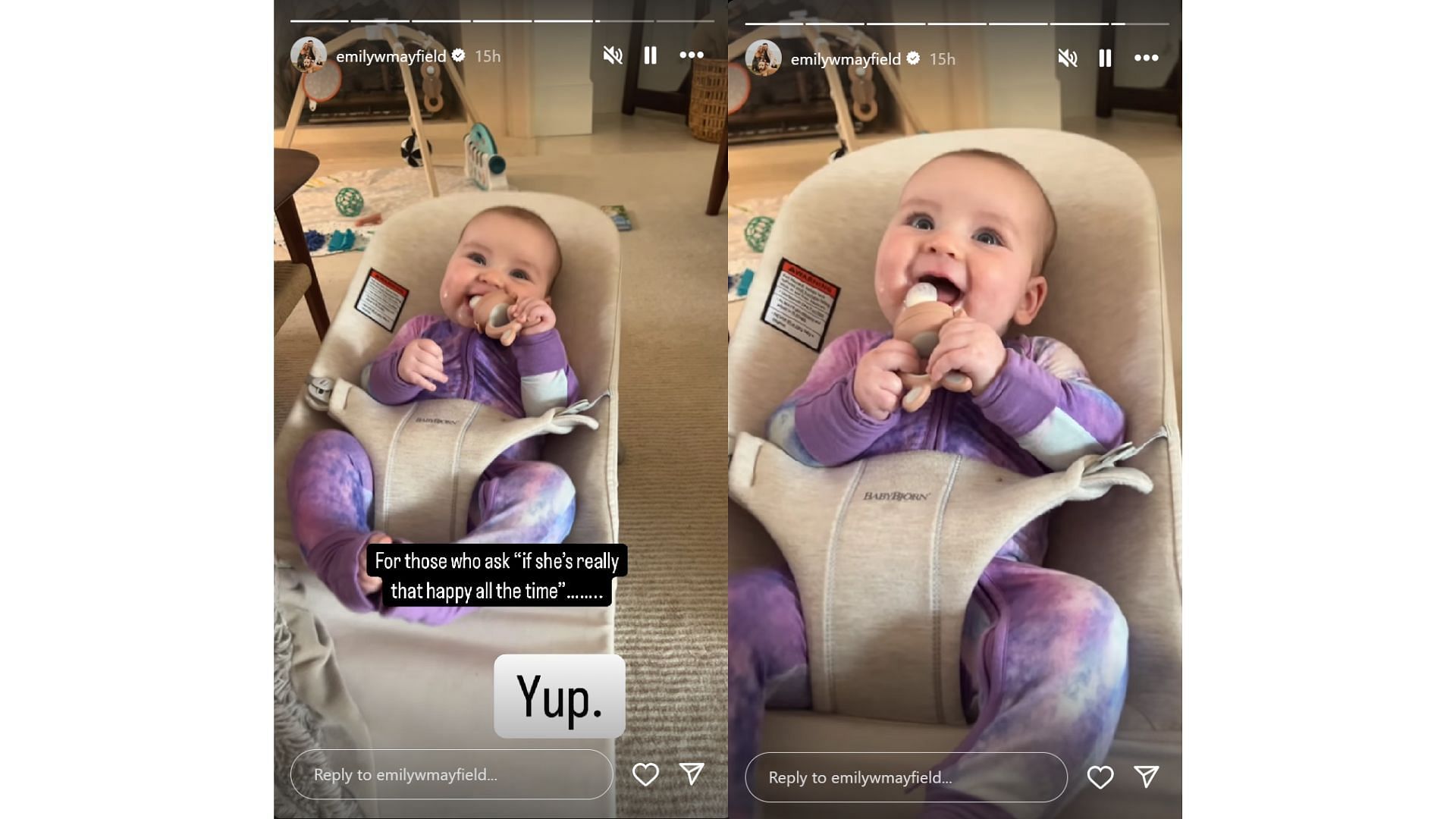 Baker Mayfield's wife Emily shares adorable clips of daughter Kova Jade [Image credit: @emilywmayfield IG]