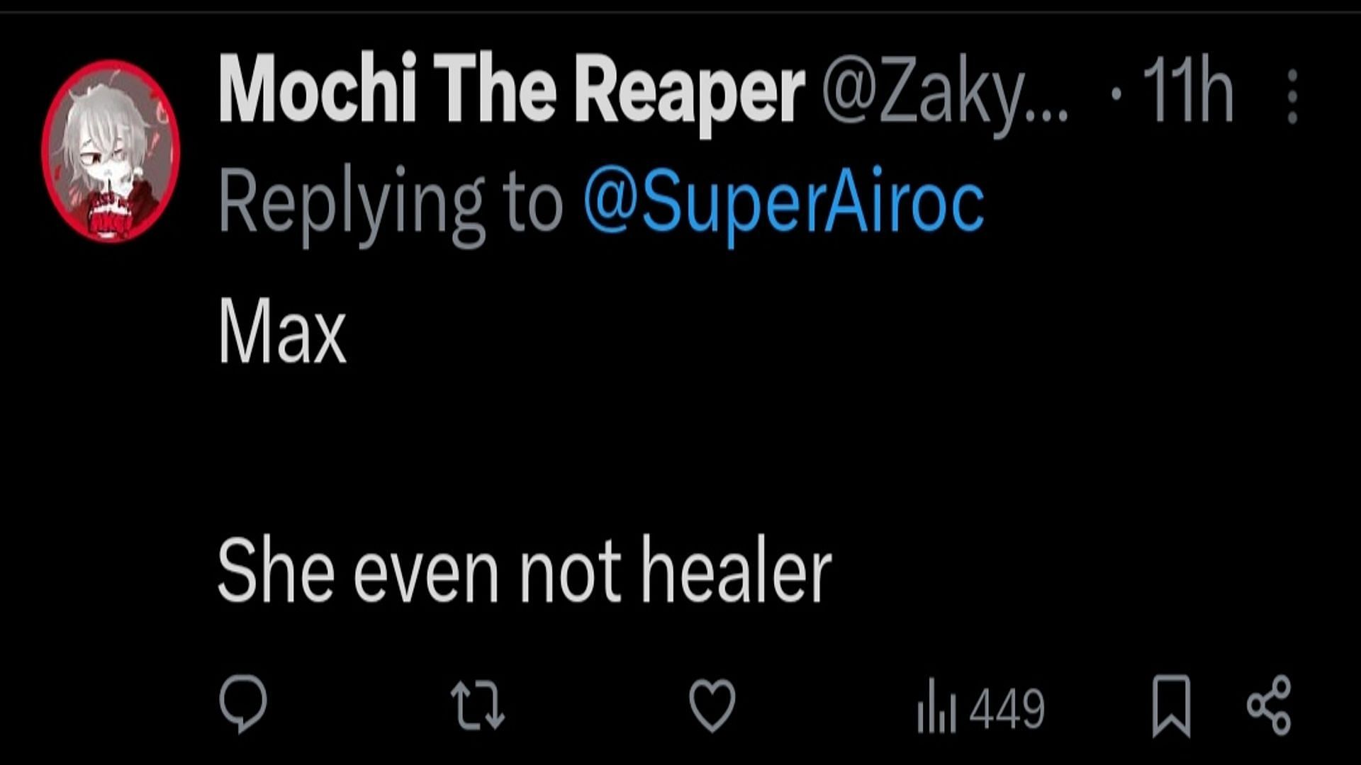 Max is not a healer, and thus many user think that she cannot get the most out of the Kelp Shake Power-Up (Image via X)