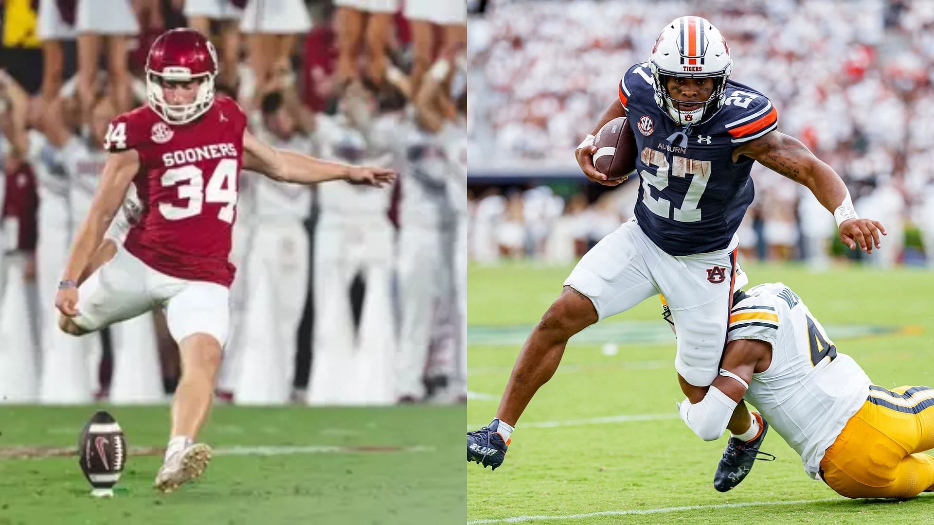 Images courtesy of Auburn &amp; Oklahoma Athletics