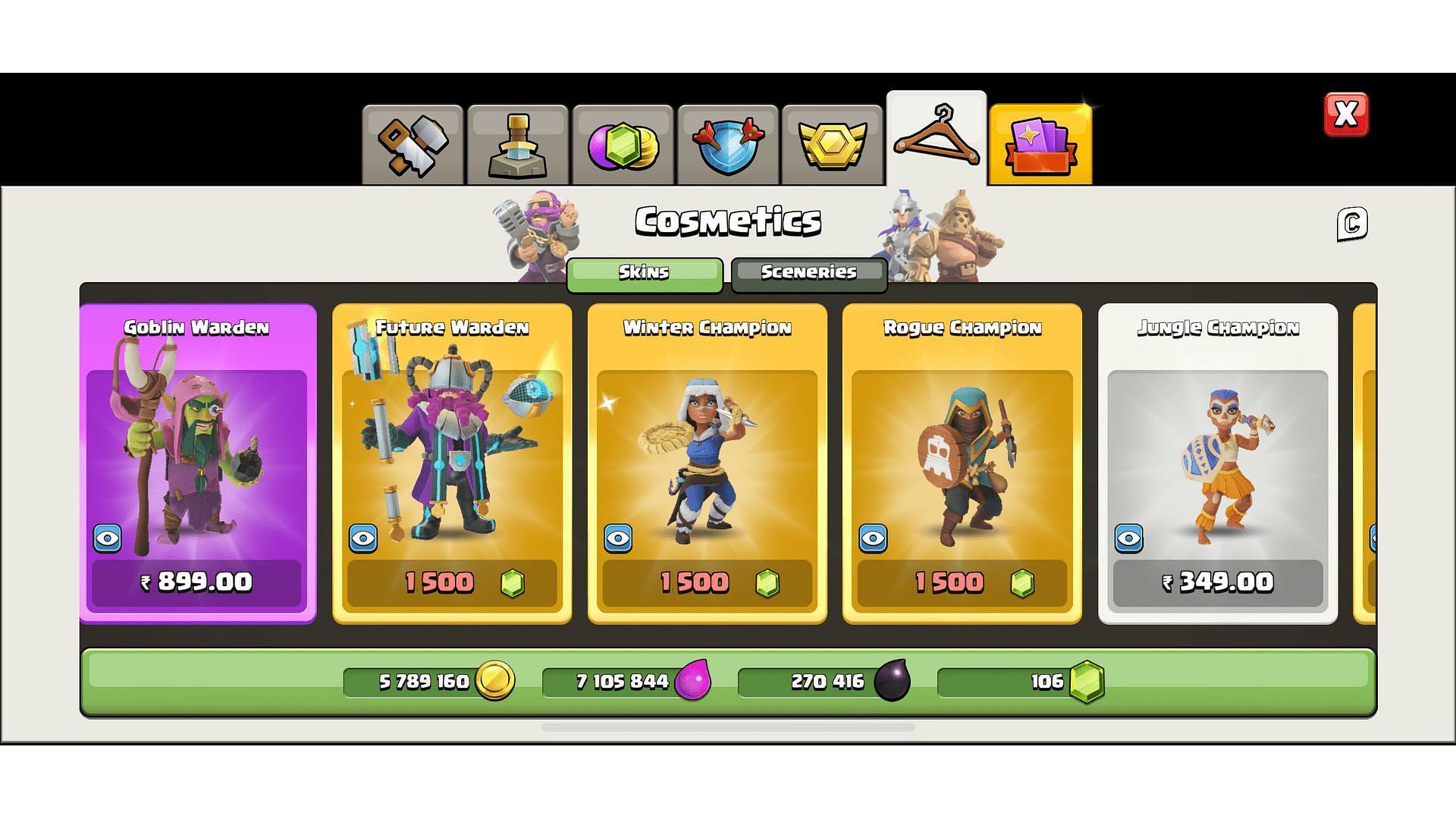 Goblin Warden is among the best Grand Warden skins in Clash of Clans (Image via Supercell)