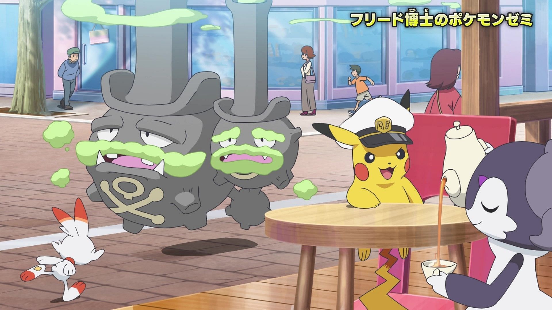 Galarian Weezing in Pokemon Horizons: The Series (Image via The Pokemon Company)